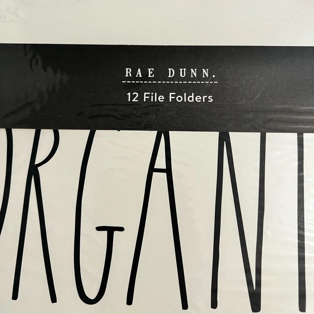 NWT Rae Dunn 12 Tan file folders ORGANIZE SAVE FILE - Sealed